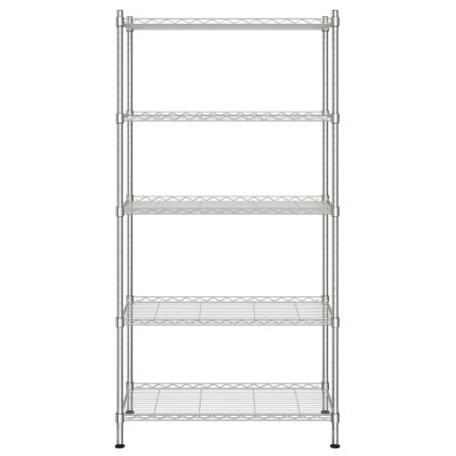 5-етажен стелаж за съхранение 90x35x180 см хром 250 кг