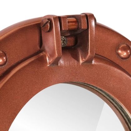 Огледало за стена с илюминатор Ø30 см алуминий и стъкло