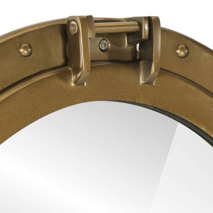 Огледало за стена с илюминатор Ø50 см алуминий и стъкло