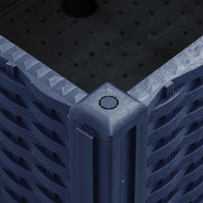 Градинска кашпа с колелца, синьо сив, 160x50x54 см, PP