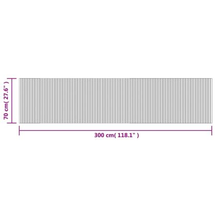 Килим, правоъгълен, сив, 70x300 см, бамбук