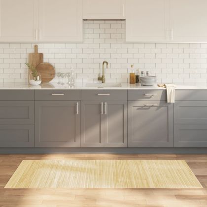 Килим, правоъгълен, светъл натурален, 80x200 см, бамбук