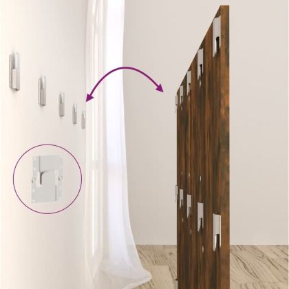 Горна табла за легло с шкафчета, опушен дъб, инженерно дърво