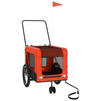 Ремарке за колело за любимци оранжев черен Оксфорд плат желязо