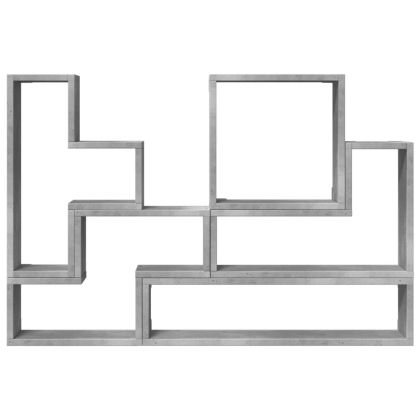 Стенен рафт, бетонно сив, 96x12x64 см, инженерно дърво