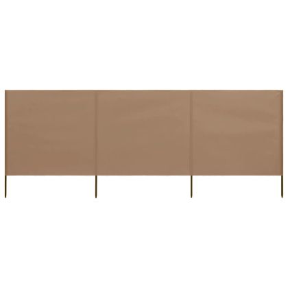 Параван против вятър от 3 панела, текстил, 400x120 см, таупе