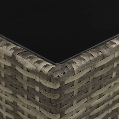 Градински лаундж комплект с възглавници 4 части полиратан сив