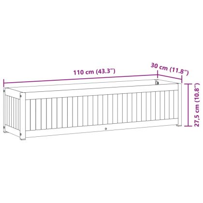 Градинска кашпа 110x30x27,5 см масивна акация и стомана