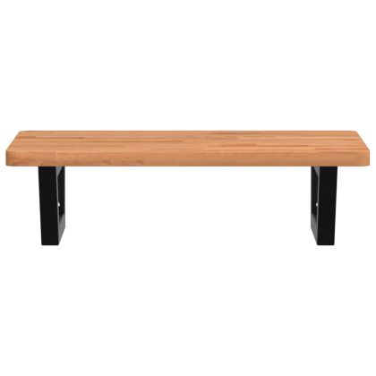 Стенен рафт за мивка, стомана и масивно дърво бук