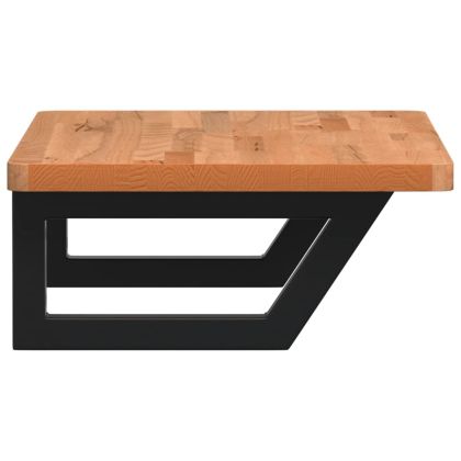 Стенен рафт за мивка, стомана и масивно дърво бук