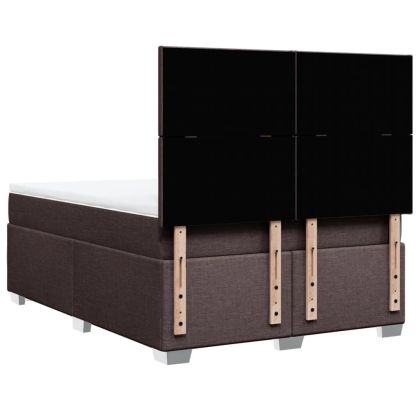 Боксспринг легло с матрак, тъмнокафяво, 160x200 см, плат