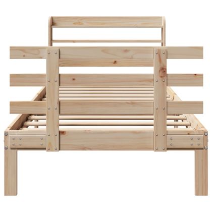 Рамка за легло с табла, 90x200 см, борово дърво масив