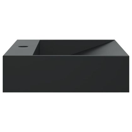 Мивка, 50x38x11 см, минерална/мраморна отливка, черен мат