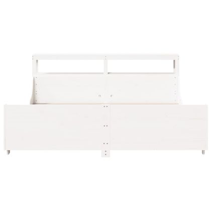 Рамка за легло без матрак, бял, 180x200 см, бор масив