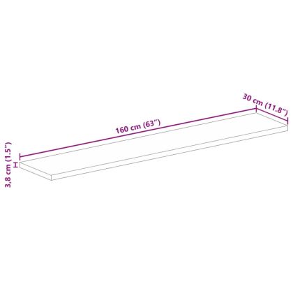 Плот за маса, 160x30x3,8 см, правоъгълен, манго масив