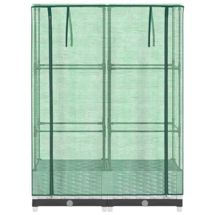 Повдигнато легло с оранжерия калъф, ратанов вид, 80x40x123 см