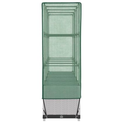 Повдигнато легло с оранжерия калъф, ратанов вид, 160x40x138 см