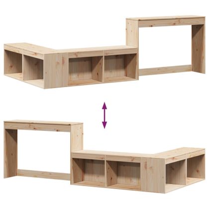 Нощно шкафче с бюро 232x122x75 см, масивна дървесина, бор