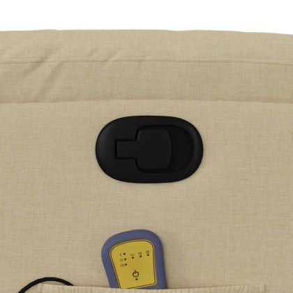 Изправящ масажен реклайнер стол, кремав, текстил