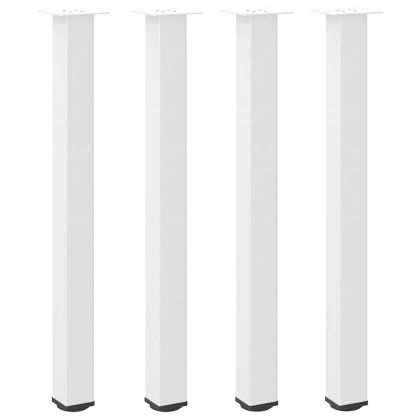 Крака за бар маса, 4 бр., бели, 100-102 см, стомана