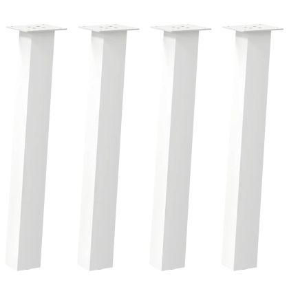 Крака за конзолна маса, 4 бр., бели, 72 см, стомана