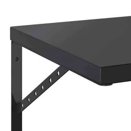 Стенни рафтове 2 бр 50x40 см черни неръждаема стомана