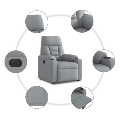 Електрически наклоняем стол, светлосив, текстил