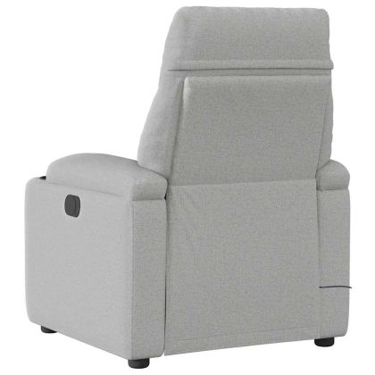 Електрически масажен реклайнер стол, облачно сив, текстил