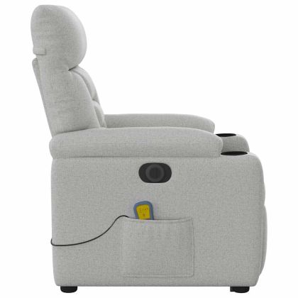 Електрически изправящ масажен реклайнер стол облачносив текстил