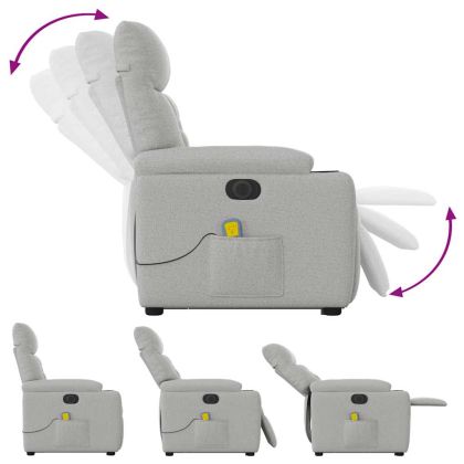 Електрически изправящ масажен реклайнер стол облачносив текстил