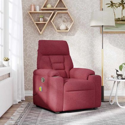 Масажен наклоняем стол, виненочервен, текстил