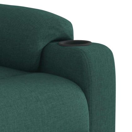 Изправящ реклайнер стол, тъмнозелен, текстил