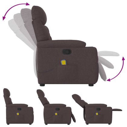 Масажен наклоняем стол, тъмнокафяв, текстил