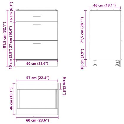 Кухненски шкаф "Lyon" сив бетон, инженерно дърво