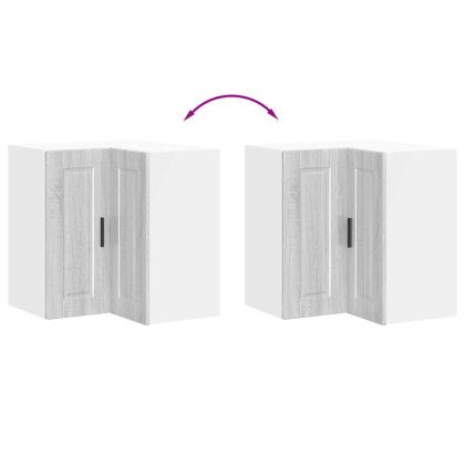 Кухненски стенен ъглов шкаф Porto, сив сонома, инженерно дърво