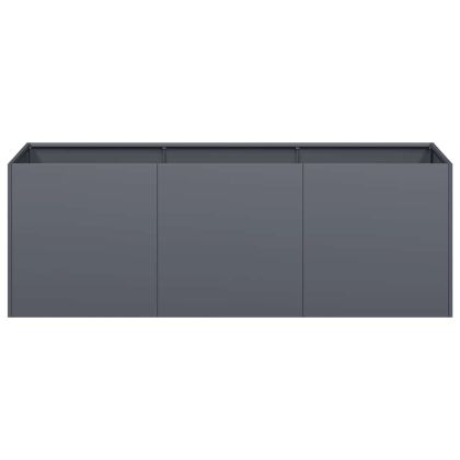 Саксия за цветя, антрацит, 120x40x40 см, студено валцувана стомана