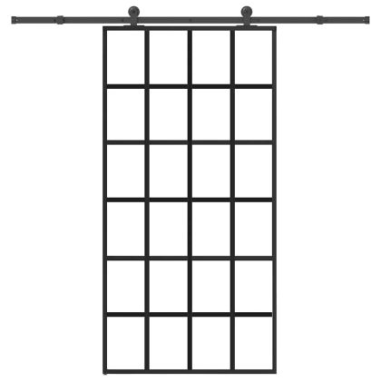 Плъзгаща се врата с механизъм 102x205 см ESG стъкло и алуминий