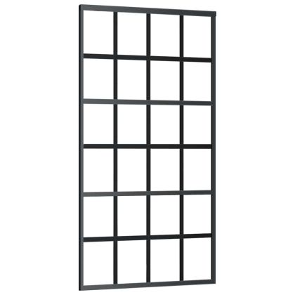 Плъзгаща се врата с механизъм 102x205 см ESG стъкло и алуминий