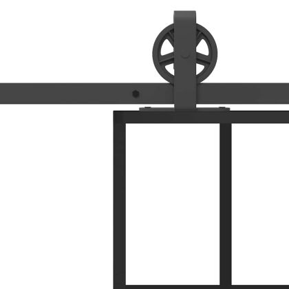 Плъзгаща се врата с механизъм 102x205 см ESG стъкло и алуминий