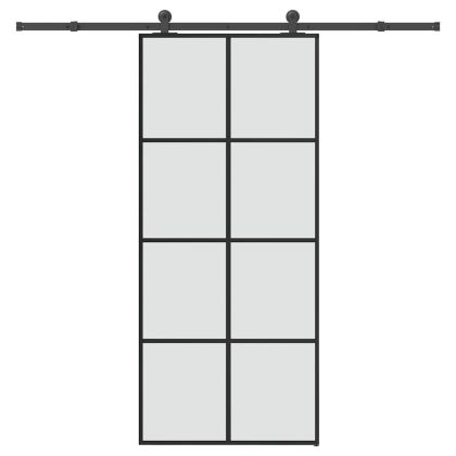 Плъзгаща се врата с обков 90x205 см ESG стъкло и алуминий