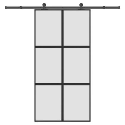 Плъзгаща се врата с обков 102,5x205 см Закалено стъкло&Алуминий