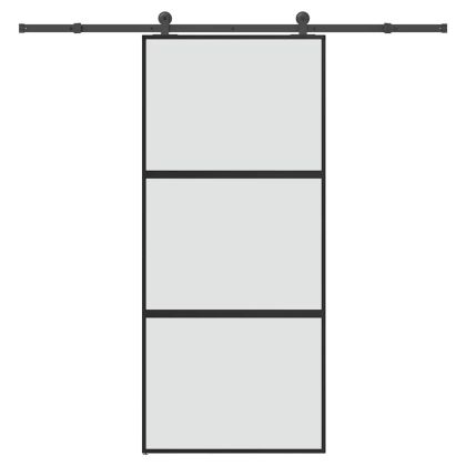Плъзгаща се врата с обков 90x205 см Закалено стъкло&Алуминий