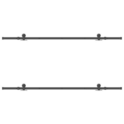 Комплект механизъм за плъзгаща врата, 213,5 см, стомана, черен