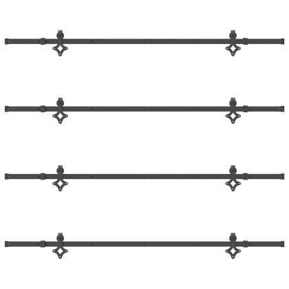 Комплект механизъм за плъзгаща врата, 427 см, стомана, черен