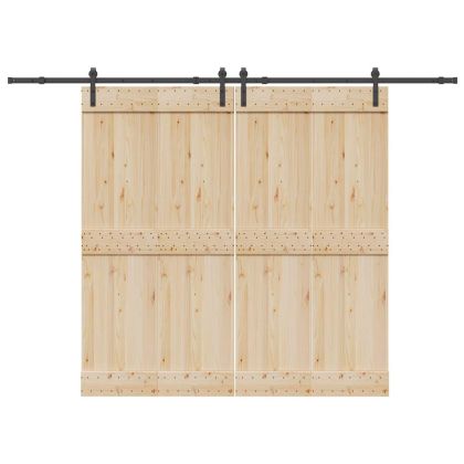 Комплект механизъм за плъзгаща врата, 305 см, стомана, черен