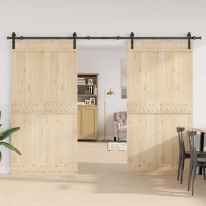 Комплект механизъм за плъзгаща врата, 305 см, стомана, черен