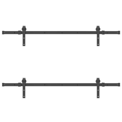 Комплект механизъм за плъзгаща врата, 305 см, стомана, черен