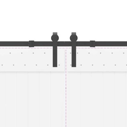 Комплект механизъм за плъзгаща врата, 305 см, стомана, черен