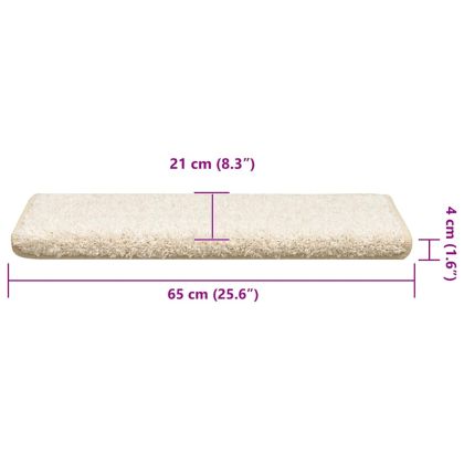 Изтривалки за стълби, 30 бр., 65x21x4 см, бели, с правоъгълен кант