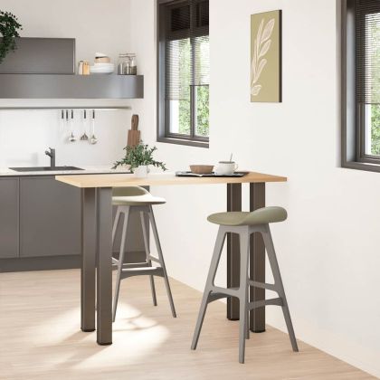 Крака за бар маса, 4 бр., естествена стомана, 90-92 см, стомана